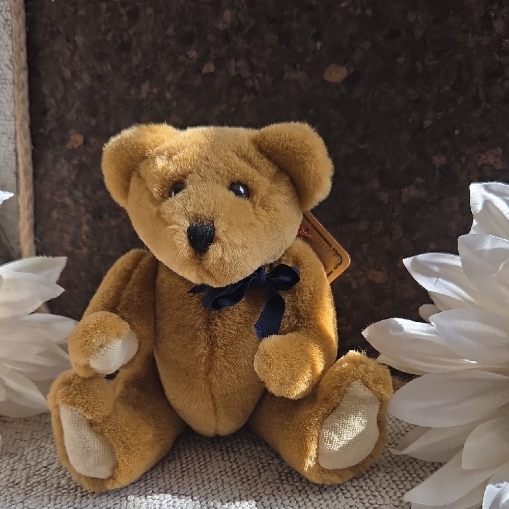 Boyds Bears Plush Teddy with Navy Bow